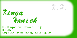 kinga hanich business card